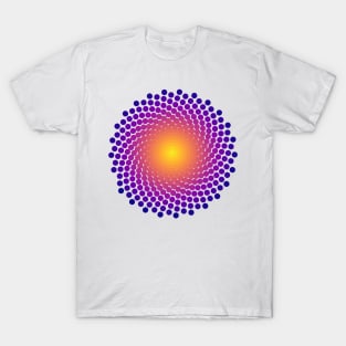 Dot Mandala | Dark Sunset Yellow Red Blue T-Shirt